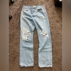 Light blue ripped Agolde jeans